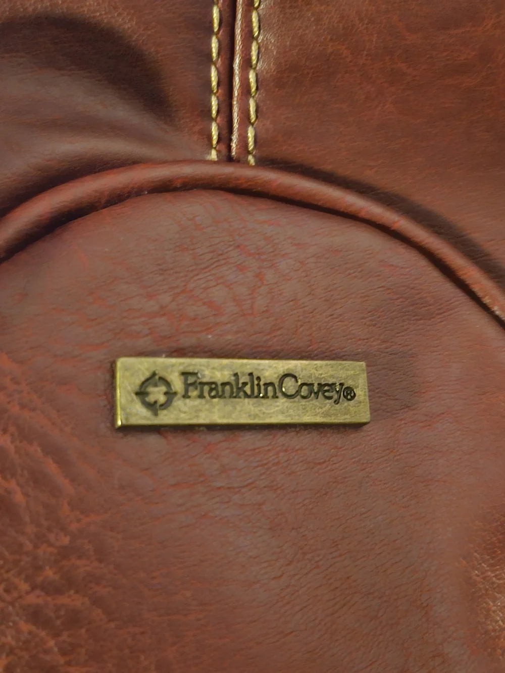 Franklin Covey Burgundy Leather Tote with Wristlet